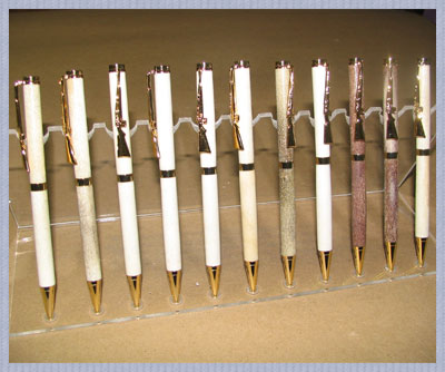 Stylos de bois de cervidés avec clips carabine