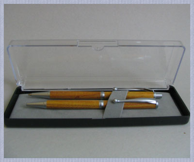 Ensemble crayon et stylo avec coffret en bois de canary